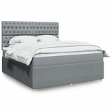vidaXL Box spring postelja z vzmetnico svetlo siva 180x200 cm blago | Shoptok.si