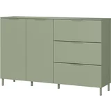 Zelena komoda v mat dekorju 151x98x40 cm Savoca –