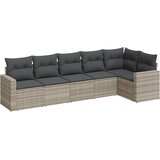 Maison Chic Seti vrtnega pohištva - Vrtna garnitura - Vrtni pohištvo set 6-delna z blazinami siv poli ratan, (21805101) | Shoptok.si
