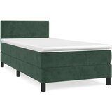vidaXL Box spring krevet s madracem tamnozeleni 80 x 200 cm baršunasti | shoptok.hr