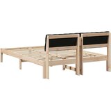  Kovinska posteljna konstrukcija Rjava in črna 150 x 200 cm, (5000084305) | Shoptok.si