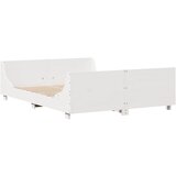 vidaXL Posteljni okvir z vzglavjem bel 135x190 cm trdna borovina, (21273415) Cene