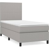  Krevet s oprugama i madracem svjetlosivi 100x200 cm od tkanine | shoptok.hr