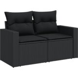  6-dijelni set vrtnih sofa s jastucima crni od poliratana Crna 65.5 x 62 x 69 cm | shoptok.hr