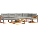  Set vanjskih sofa s jastukom 6 pcs Prirodna i svjetlosiva | Eponuda.ba