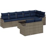 vidaXL Vrtna sedežna garnitura z blazino 9 pcs Siva Poly ratan, (5000063150) | Shoptok.si