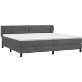  Krevet s oprugama i madracem tamnosivi 200x200 cm baršunasti | shoptok.hr