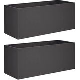  Vrtna saksija 2 kom. Crna 80 x 40 x 40 cm Čelična vrata | shoptok.hr