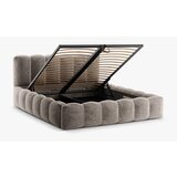 Micadoni Home Svjetlo smeđi tapecirani bračni krevet s prostorom za odlaganje s podnicom 160x200 cm Lupine – | shoptok.hr