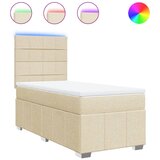 Maison Chic Box spring postelja - Vzmetna postelja z vzmetnico krem 100x200 cm blago SL11102, (21884546) | Shoptok.si