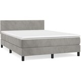  Box spring postelja z vzmetnico svetlo siva 140x200 cm žamet, (20790078) | Shoptok.si