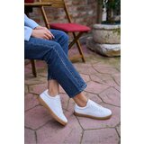 Madamra Women's White Retro Sole Detailed Sneakers Cene