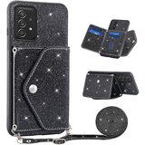 INORCO Za Samsung Galaxy A52 4G/5G/A52s 5G držalo za kartico, stojalo za telefon, ovitek za telefon, bleščeča usnjena torbica TPU, (22035854) Cene