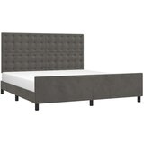  Posteljni okvir z vzglavjem temno siv 180x200 cm žamet, (20794947) | Shoptok.si