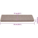  Prostirke za stepenice 30 kom 65x21x4 cm svijetlosmeđe pravokutne rubove | Shoptok.si