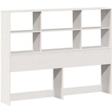 vidaXL Krevet s regalom za knjige bez madraca bijeli 140x190cm od drva | shoptok.hr