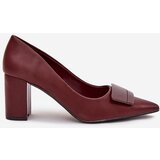 Boto Block Heels With Decoration Burgundy Celira | ePonuda.com
