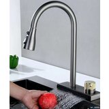 Kuhinjska armatura s širokim vodnim slapom | Pipa EYN KW1599 - Gunmetal gray | Shoptok.si