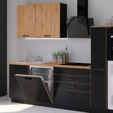 P & B Kuhinjski Blok Brez Aparatov Blacky, Črna, Hrast, 280cm | Shoptok.si