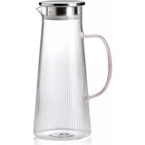 Ivv vrč s pokrovom Narciso 1,6l, roza ročaj, borosilikatno steklo, inox Cene