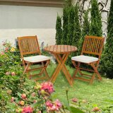  3-delni set garnitura vrtnega pohištva z okroglo mizo - bež | Shoptok.si