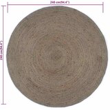  Ručno rađeni tepih od jute okrugli 240 cm sivi | Eponuda.com