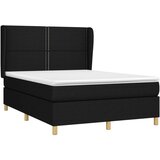  Box spring postelja z vzmetnico črna 140x200 cm blago, (20725867) | Shoptok.si