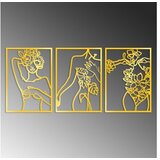 WALLXPERT dekorativni metalni zidni pribor golden triple silhouette 1 | ePonuda.com