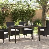 vidaXL Vrtni stol Crna 140x80x73 cm Staklo otpornog na udarce | shoptok.hr