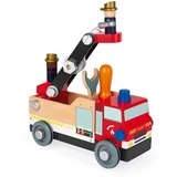 BricoKids – Avto iz lesa in set za sestavljanje – Gasilci – 45 kosov