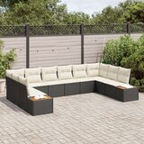 10-dijelni vrtni set kauča s jastučićima crna poli ratan acacia | shoptok.hr