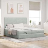 vidaXL Okvir kreveta s madracima svijetlosivi 200x200cm baršunasti | shoptok.hr