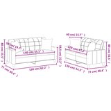  2-dijelni set sofa s jastucima crni od umjetne kože | shoptok.hr