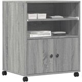 vidaXL Stojalo za tiskalnik s kolesi siva sonoma 60x48x74 cm | Shoptok.si
