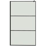 Pregrada za tuš s policom crna 115x195 cm staklo ESG i aluminij | Eponuda.ba