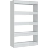 vidaXL Knjižna omara/pregrada visok sijaj bela 80x30x135 cm iverna pl., (20706240) Cene