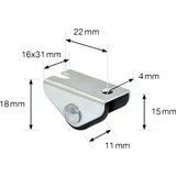 Wagner Fiksno kolo za pohištvo, širina kolesa 11 mm, DE 20 kosov, Ø 15 mm, nosilnost 20 kg | Shoptok.si
