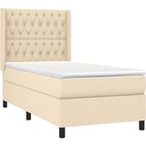  Krevet box spring s madracem LED krem 90x200 cm od tkanine | shoptok.hr
