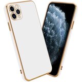 Cadorabo Ohišje, združljiv z Apple v sijajnem belem - zlati - zaščitni pokrov iz fleksibilnega silikona TPU in z zaščito pred kamero, (20602763) Cene