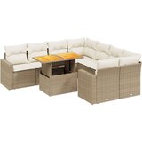 vidaXL 9-dijelni set vrtnih sofa s jastucima bež od poliratana | shoptok.hr