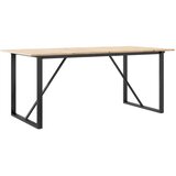  Blagovaonski stol O-oblika 180x90x75 cm od borovine i čelik | shoptok.hr
