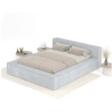 Maison de Rêve Prašno modra oblazinjena zakonska postelja s prostorom za shranjevanje z letvenim dnom 200x200 cm Voliera – | Shoptok.si