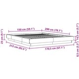 vidaXL Posteljni okvir betonsko siv 150x200 cm inženirski les, (21142478) | Shoptok.si