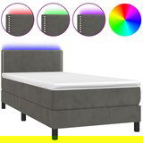 The Living Store Box spring postelja z vzmetnico LED temno siva 90x190 cm žamet - Box Spring Postelja, (21489983) | Shoptok.si