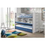 Vipack Bijeli/plavi dječji krevet na kat/s dodatnim ležajem s prostorom za odlaganje s podnicom 90x200 cm Bonny – | shoptok.hr