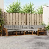  Set vanjskih sofa 5 kom. Prirodna i svijetlo siva Smeđa 327 x 168,5 x 73 cm | Shoptok.si