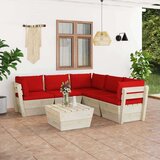  Garnitura iz palet 6-delna z blazinami smrekovina | Shoptok.si