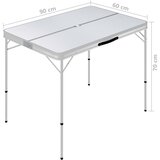  Sklopivi stol za kampiranje s 2 klupe aluminijski bijeli | shoptok.hr