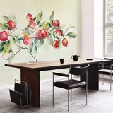  Foto tapeta - Apple branch - delicate landscape with a plant and apples on a white background 200x140 | shoptok.hr
