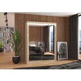 ADRK Klizni ormar s ogledalom i LED rasvjetom PERMO 150 - SONOMA-SONOMA HRAST | shoptok.hr